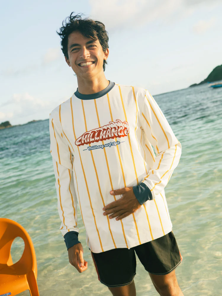 CHILLHANG Retro Moto Striped UPF 50+ Shirt – Men’s