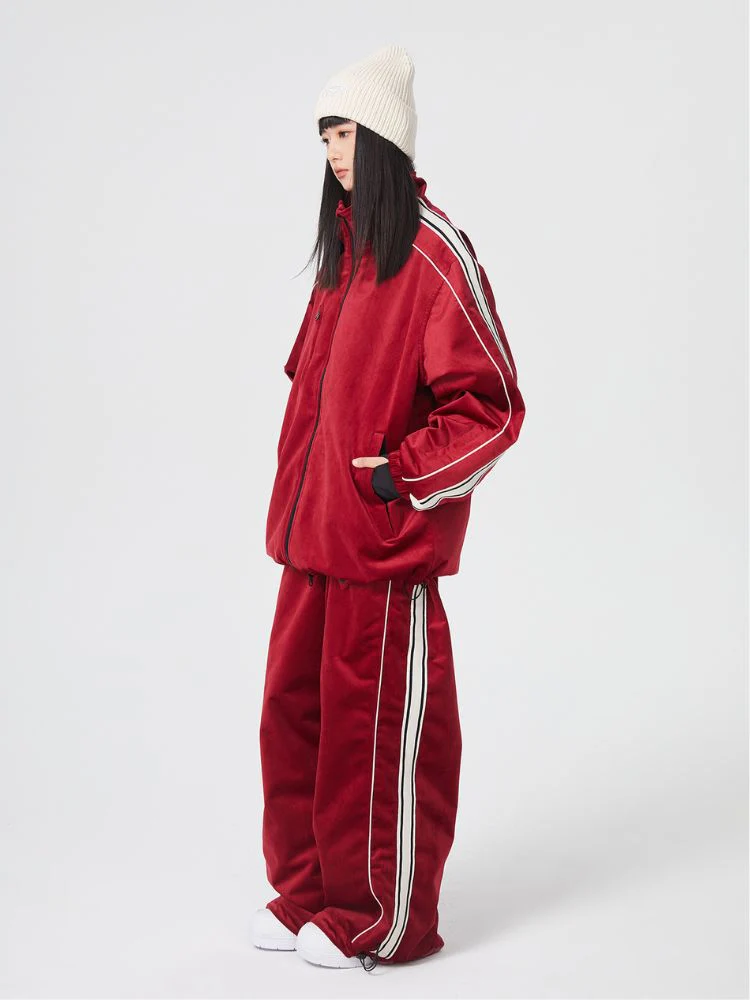 Searipe Side Stripe Velvet Baggy Shell Snow Suit - Women's - Image 2