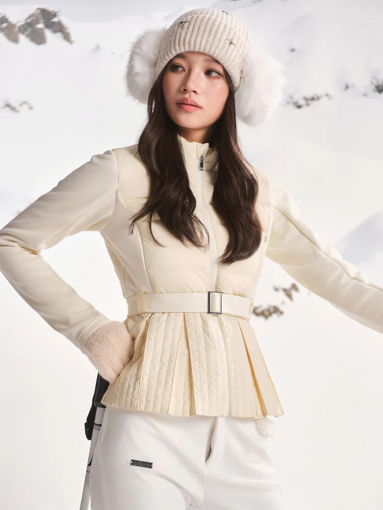 Solkee Puffy Pleats Mid Layer Down Jacket – Women’s